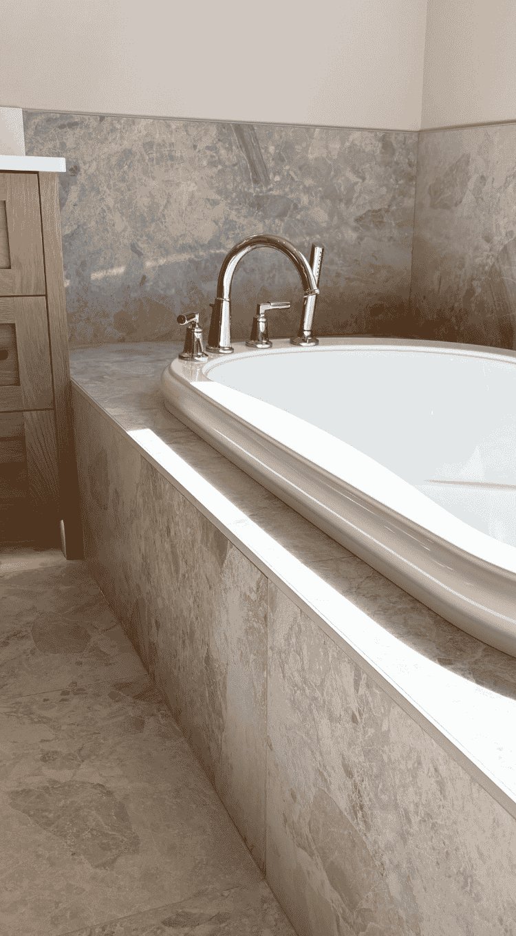 Installed tile flooring in home