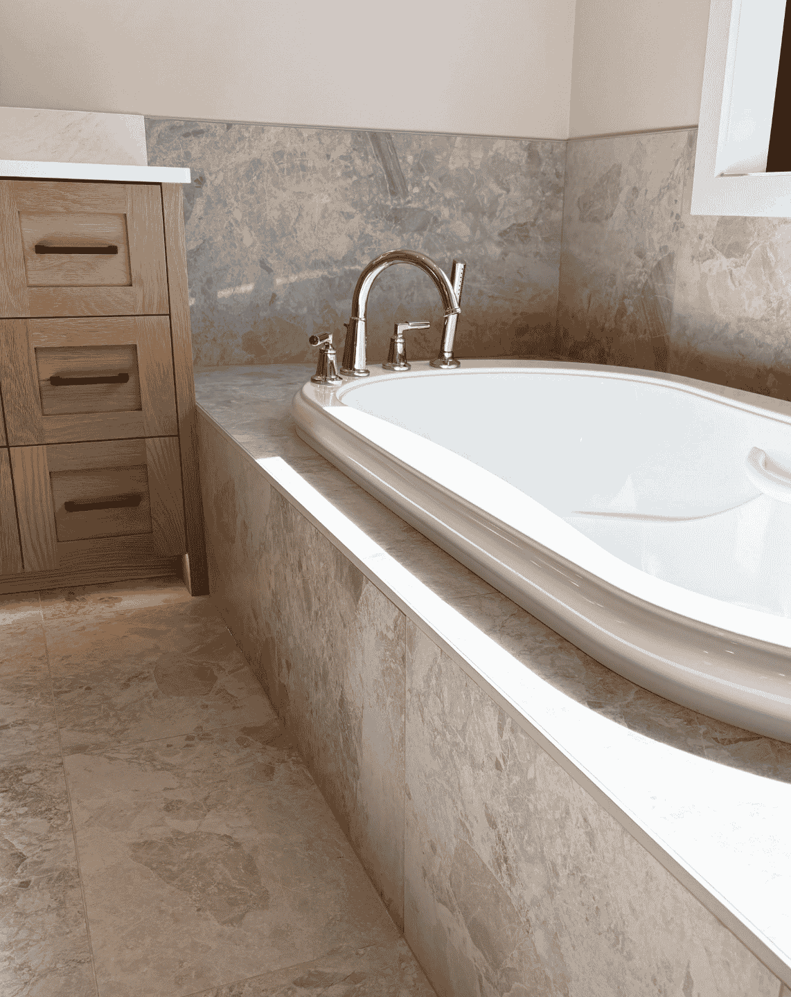 Installed tile flooring in home