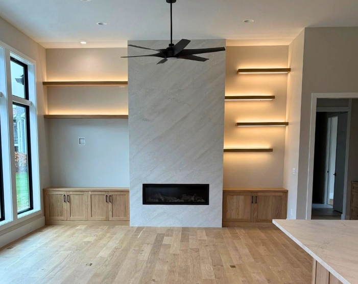 Custom fireplace installation 