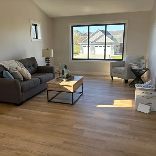 Residential living room flooring installation 
