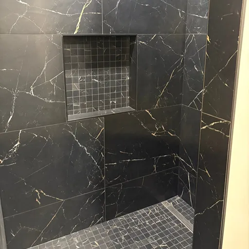 Commercial tile shower installation 